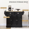 Kitchen Island with Storage Rolling Kitchen Serving Cart with Rubber Wood Top Towel Rack Storage Drawer Cabinet