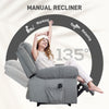Manual Recliner Chair with Vibration Massage, Side Pockets, Microfibre Reclining Chair for Living Room, Grey