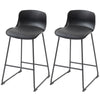 Modern Bar Stools Set of 2, PU Leather Barstools, Counter Height Kitchen Chairs for Breakfast Bars, Dining Room, Black