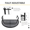 Adjustable Balcony Hanging Rail Table Metal Mounting Mini Wall Desk Storage Rack Outdoor Flower Stand, Black