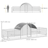 21.7' x 6.2' Metal Chicken Run with Waterproof and Anti-UV Cover