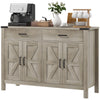 Side Cabinet, Farmhouse Kitchen Storage Cabinet w/ 2 Drawers and Shelves for Living Room, Entryway