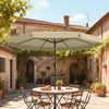 10 ft Patio Umbrella with Push Button Tilt and Crank, Outdoor Market Table Umbrella Parasol, Khaki