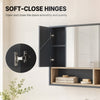 Wall Mounted Bathroom Medicine Cabinet with Mirror and Shelves, Grey