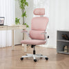 Mesh Office Chair, Ergonomic Desk Chair with Flip-up Armrest, Rotatable Headrest, Adjustable Lumbar Support, Black