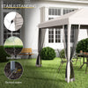 10' x 10' Pop Up Canopy Tent Gazebo, Foldable Canopy Tent with Zipper Mesh Sidewalls and Carry Bag, Easy Setup Screen Shelter for Backyard Patio Outdoor, Beige