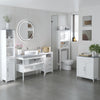 Small Bathroom Storage Cabinet, Floor Cabinet with 3 Drawers and Open Component, Narrow Bathroom Cabinet, White