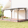 14' x 10' Gazebo, Lean to Galvanized Steel Hardtop Gazebo Pergola with Wood Frame, Patio Gazebo Awning, Dark Grey