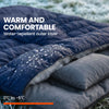 Double Sleeping Bag for Adults, Queen Size 2 Person Sleeping Bag with 2 Pillows, for Cold Weather & Warm, Blue