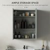 Wall Mount Mirrored Medicine Cabinet, Bathroom Mirror Cabinet with Adjustable Shelf, Double Soft Closing Doors, Grey