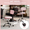 Adjustable Rolling Stool with Removable Backrest, Faux Leather Swivel Stool Chair for Salon Spa, Bar, Massage, Pink