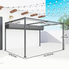 10x7ft Pergola with Retractable Roof Outdoor Patio Sun Shelter Garden Grape Tent Water-resistant Yard Shade