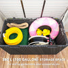100 Gallon HDPE Outdoor Storage Box, Waterproof and Lockable Deck Box for Garden Tools and Pool Accessories