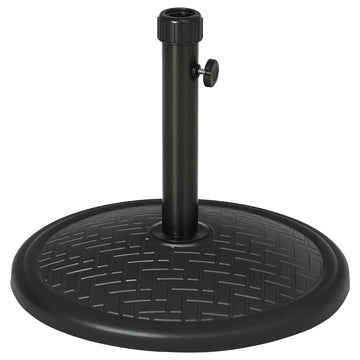 31lbs Concrete Round Patio Umbrella Base Holder, Outdoor Market Umbrella Stand Weight for Lawn, Deck, Backyard, Garden, Black