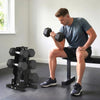 Soozier Hex Dumbbell Weight Set with Vertical Rack, 120lbs Rubber-Coated Dumbbells with Non-Slip Handles