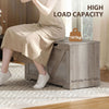 39.4 Inches Storage Chest, Storage Trunk with 2 Safety Hinges for Living Room, White Wood Grain