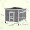 Duck Coop, Wooden Chicken House Rabbit Hutch with Openable Roof, Removable Floor, Double Doors, Ramp, Grey