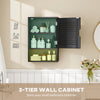 Bathroom Cabinet, Wall Mounted Storage Cabinet with Adjustable Shelves, 40 x 20 x 60 cm, Black