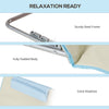 Set of 2 Beach Lounge Chair, Folding Ground Beach Mat w/ Adjustable Back, Steel Frame, Head Pillow and Carry Bag, Beige