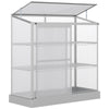 Aluminum Cold Frame Greenhouse, Raised Planter Bed Protection with Openable Top and 2 Shelves for Outdoor Indoor