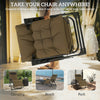Folding Garden Chair, Reclining Zero Gravity Chair, Sun Lounger with Cushion and Headrest, Khaki