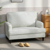 Modern Accent Chair, Leathaire Armchair with Turned Legs and Wide Seat, Comfy Chair for Living Room