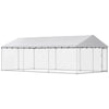 Galvanized Steel Outdoor Dog Kennel with Roof, Safety Lock, for Backyard, 13.1' x 7.5' x 7.8'