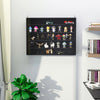 5-Tier Display Cabinet, Shot Glass Display Case, Glass Curio Cabinet with 2 Glass Doors and 4 Adjustable Shelves, Black