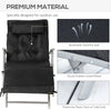 Outdoor Folding Chaise Lounge Chair Recliner with Portable Design, Adjustable Backrest, Cushion and Headrest, Black