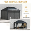13' x 10' Patio Gazebo, Double Roof Outdoor Gazebo Canopy Shelter with Curtains and Aluminium Frame for Garden, Black