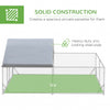 Chicken Run, 23' x 6.6' Metal Chicken Coop with Waterproof and Anti-UV Cover, Spire Roof, Door, for 12-14 Chickens, Ducks, Rabbits, Sliver