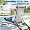 Outdoor Lounge Chair Set of 2, Tanning Chair with Wheels, Breathable Mesh for Patio, Backyard, Poolside