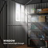 8.5' x 5.5' Metal Garden Storage Shed, Outdoor Tool Storage House with Lockable Door, Vents, Sloped Roof, Dark Grey