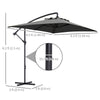 3(m) patio offset umbrella, with Cross Base - Dark Grey