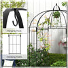 Birdcage Shape Arbour, Metal Garden Arbour Pergola Pavilion for Climbing Plants, Lights, French Style Arch Trellis