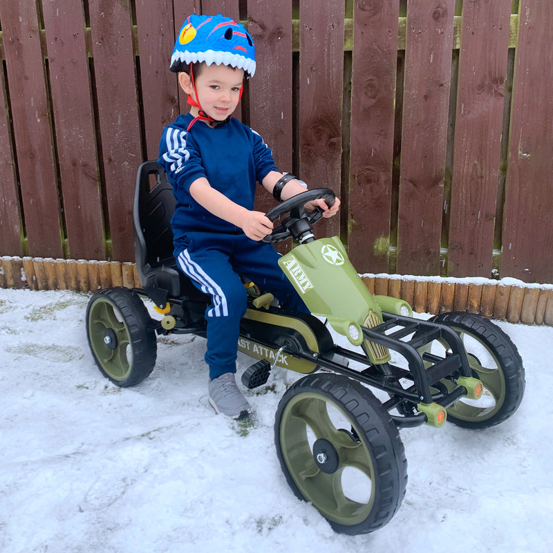 Pedal Go Kart with Adjustable Seat, EVA Tyres, Safety Handbrake, for Ages 3-6 Years Old, Green