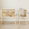 Wooden Hamster Cage, Hamster Habitat with Openable Top, Seesaws, Platforms, Water Bottle for Gerbils, 43.3
