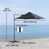 8.5FT Offset Patio Umbrella 360° Rotation Cantilever Parasol Outdoor Cantilever Roma Parasol Φ100.8