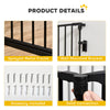Foldable Dog Playpen Indoor for Small Medium Dogs with Door, for Stairway, Doorway, Hallway, Black