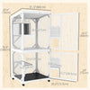 Catio Outdoor, Elevated Design, with Wheels, Resting Box, Water-Resistant, Multi Platforms, White