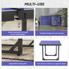 Soozier 6x3ft Compact Midsize Table Tennis Table Multi-Use Family Ping-pong Table Free Standing Folding Blue