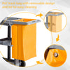 Janitorial Cart with 3 Shelves, Cleaning Cart on Wheels with Rubbish Bag and Mop Holders for Hotel, Housekeeping, Grey