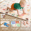 Qaba Foldable Baby Play Mat Double-Sided, Reversible Foam Soft Crawling Mat for Toddlers, for Bedroom, Nursery and Playroom