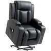 Electric Power Lift Chair, PU Leather Recliner Sofa with Footrest, Remote Control and Cup Holders