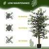 4.3FT Artificial Ficus Tree, Fake Tree with Leaves, Faux Plant in Nursery Pot for Indoor Decoration