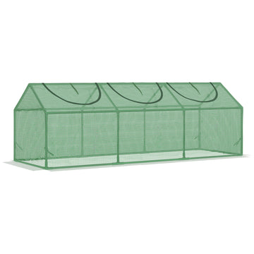 Portable Mini Tunnel Greenhouse Garden Planting Warm House with 3 Windows, 71