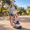 Qaba 3 in 1 Toddler Push Car Licensed Mercedes-Benz with Push Handle, Canopy, Guardrails, Horn, Music for 18-36 Months, White