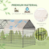 Pet Playpen with Roof, Metal Guinea Pig Cage, Rabbit Pen, Chicken Coop Run, Catio Cat Enclosure with Cover, Doors, Indoor Outdoor for Small Animals, 87