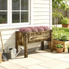 Wooden Raised Garden Plant Stand Outdoor Tall Flower Bed Box with Hooks, 48