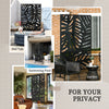 Freestanding Outdoor Privacy Screen, Decorative Metal Outdoor Divider with Stand for Garden, Backyard, Deck, Pool, Black